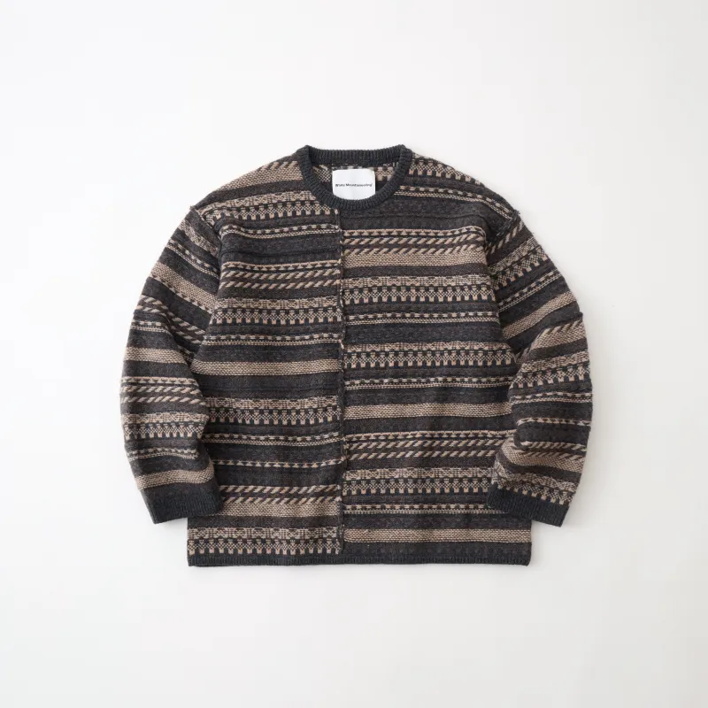 FAIR ISLE PATCHWORK KNIT PULLOVER sold by White Mountaineering