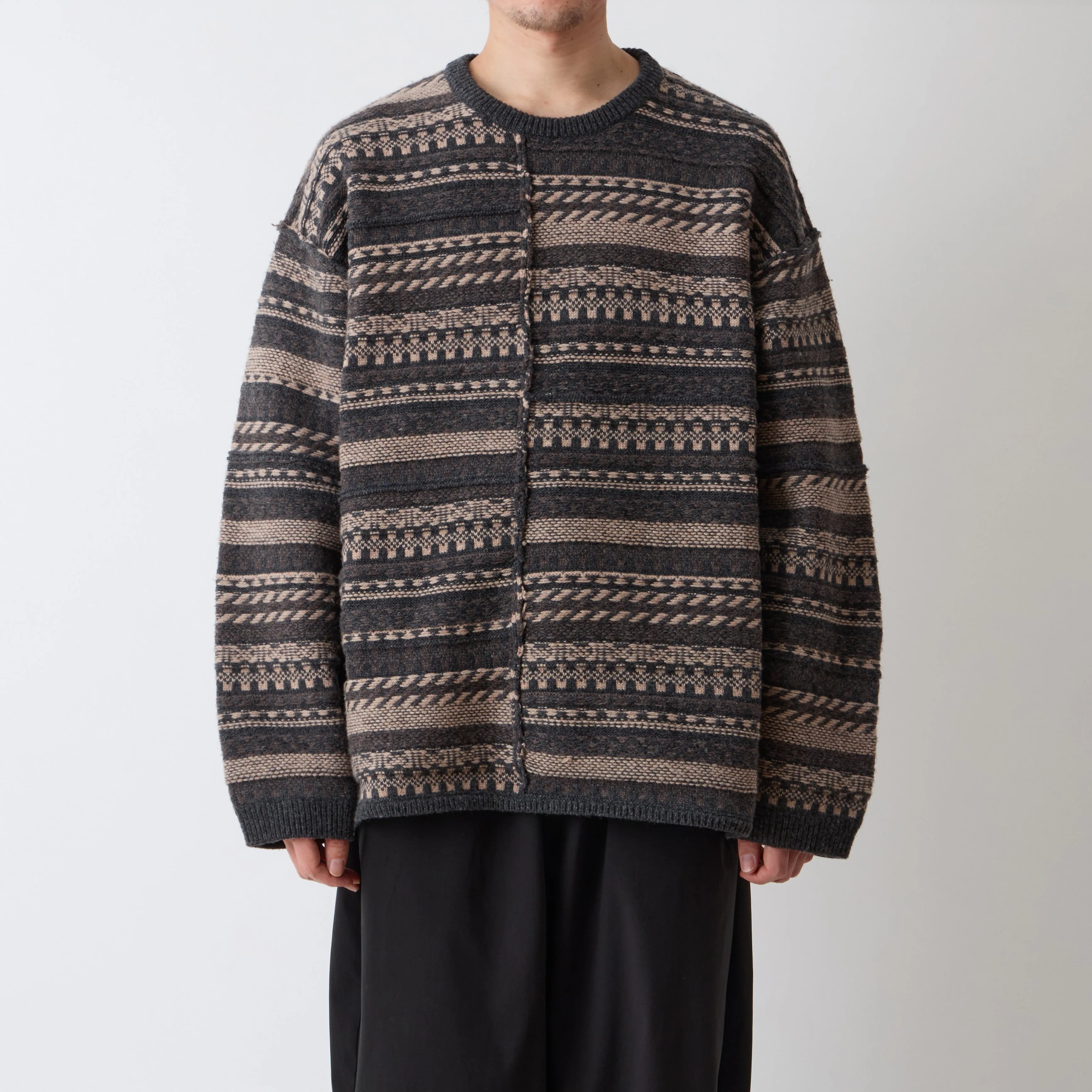 FAIR ISLE PATCHWORK KNIT PULLOVER sold by White Mountaineering product image thumbnail 2