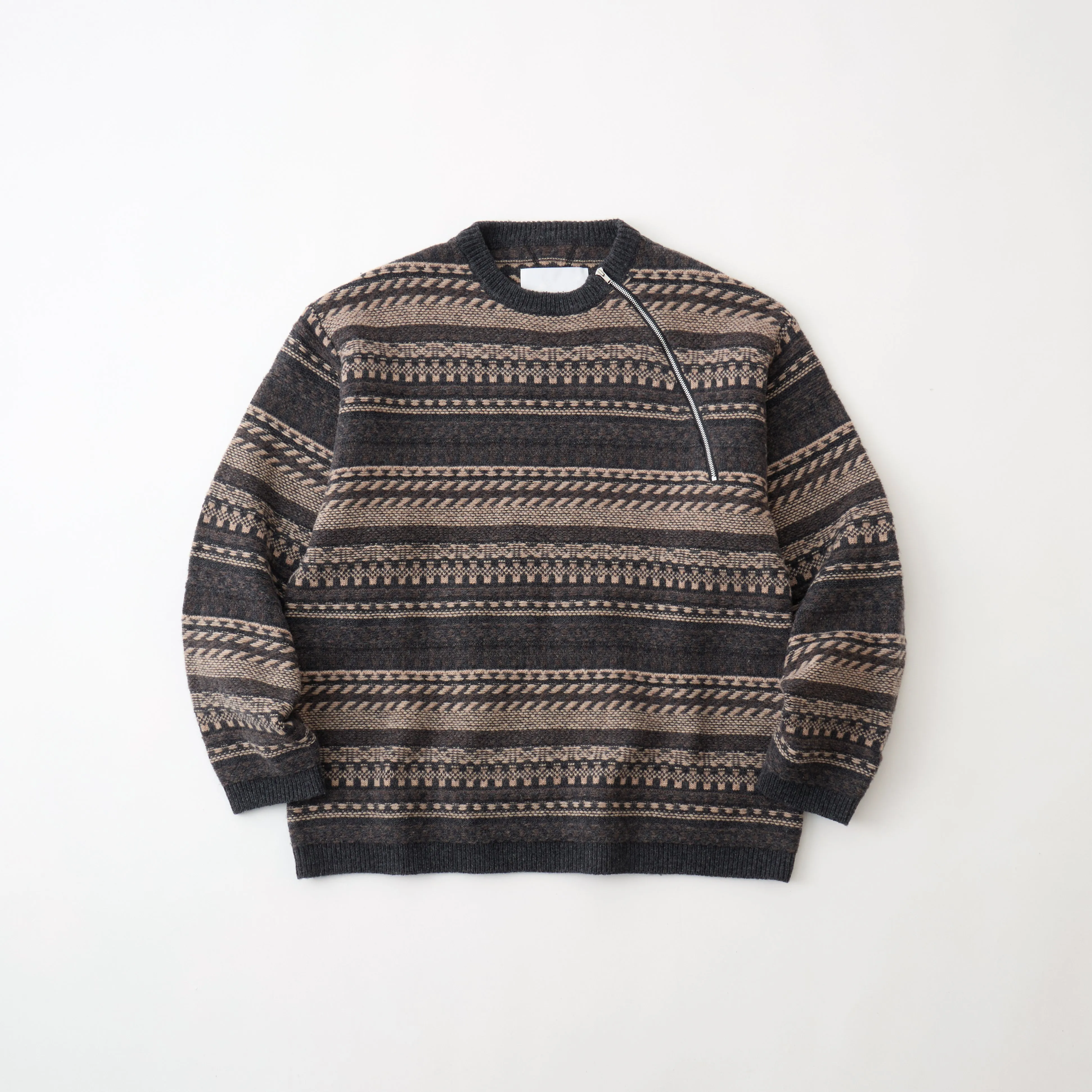 FAIR ISLE ZIP KNIT PULLOVER sold by White Mountaineering product image thumbnail 2