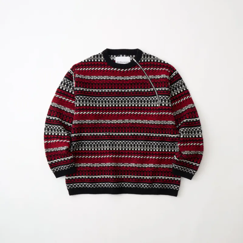 FAIR ISLE ZIP KNIT PULLOVER sold by White Mountaineering