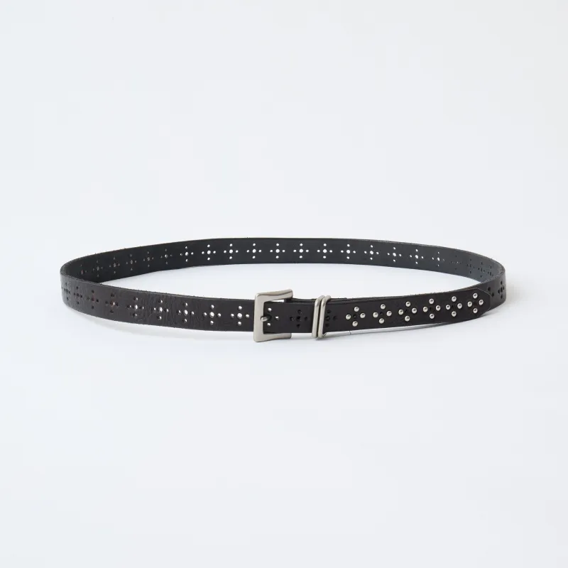 STUDS LEATHER BELT sold by White Mountaineering