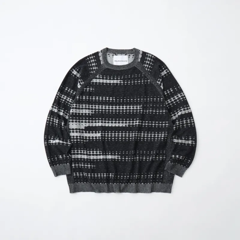 DOT STRIPE RAGLAN SLEEVE KNIT PULLOVER sold by White Mountaineering