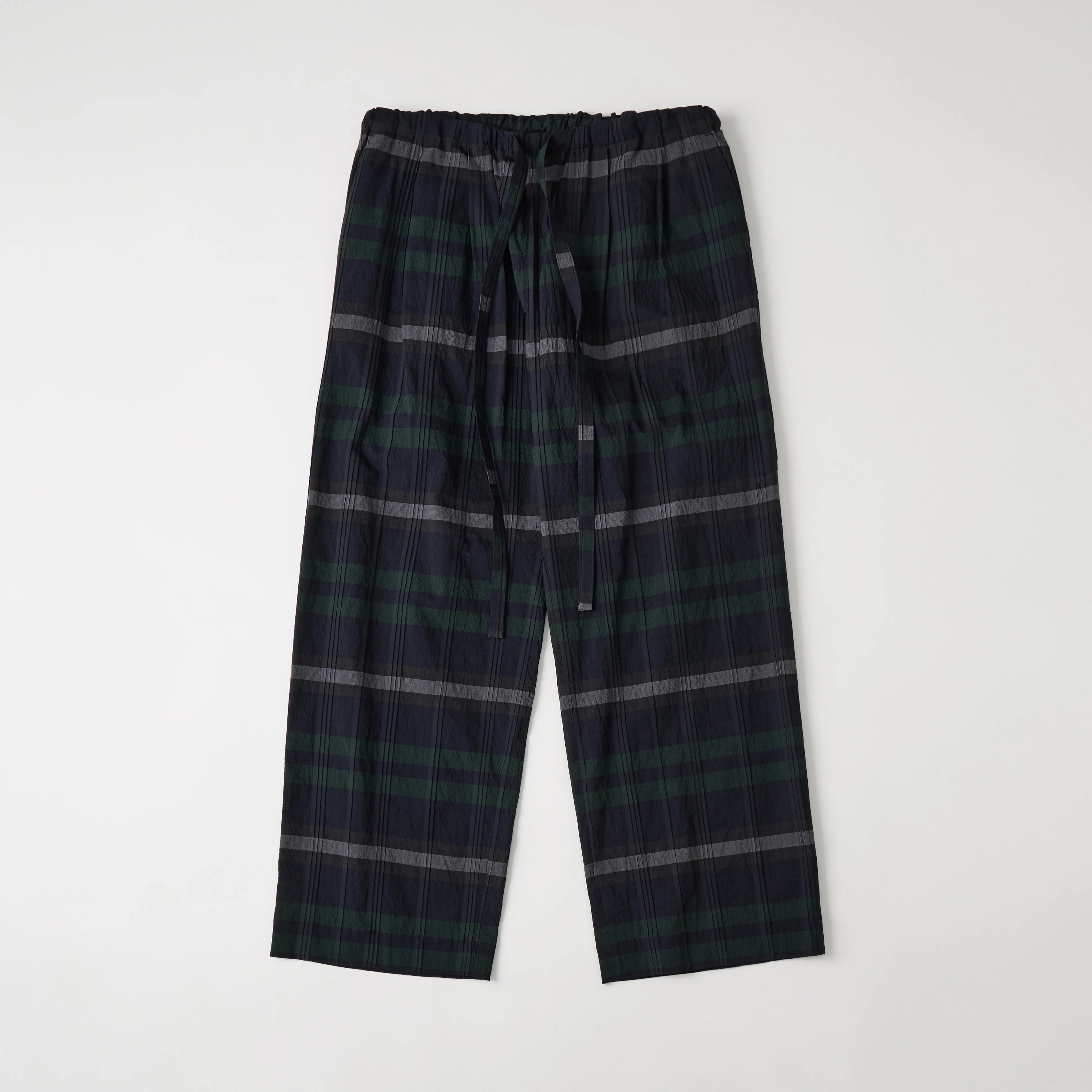 CHECK TUCK JACQUARD 2 TUCK WIDE PANTS sold by White Mountaineering