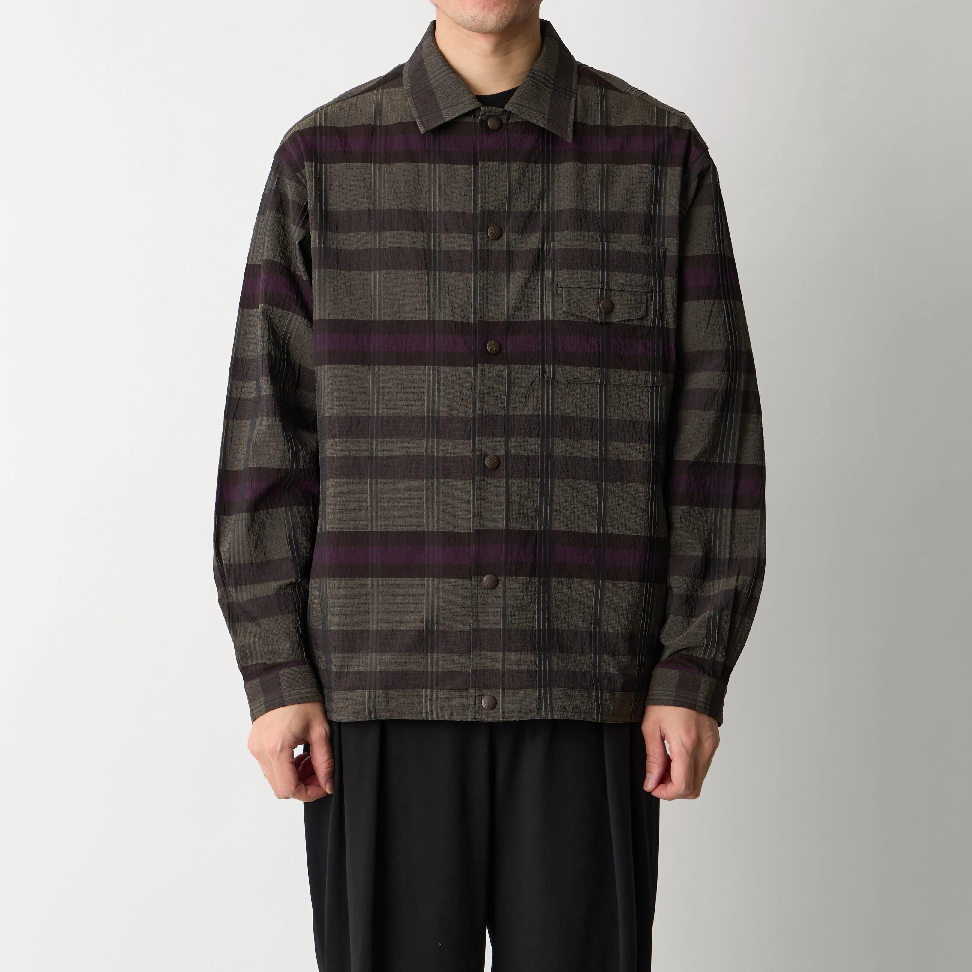 CHECK TUCK JACQUARD MID GUSSET SLEEVE BLOUSON sold by White Mountaineering product image thumbnail 2