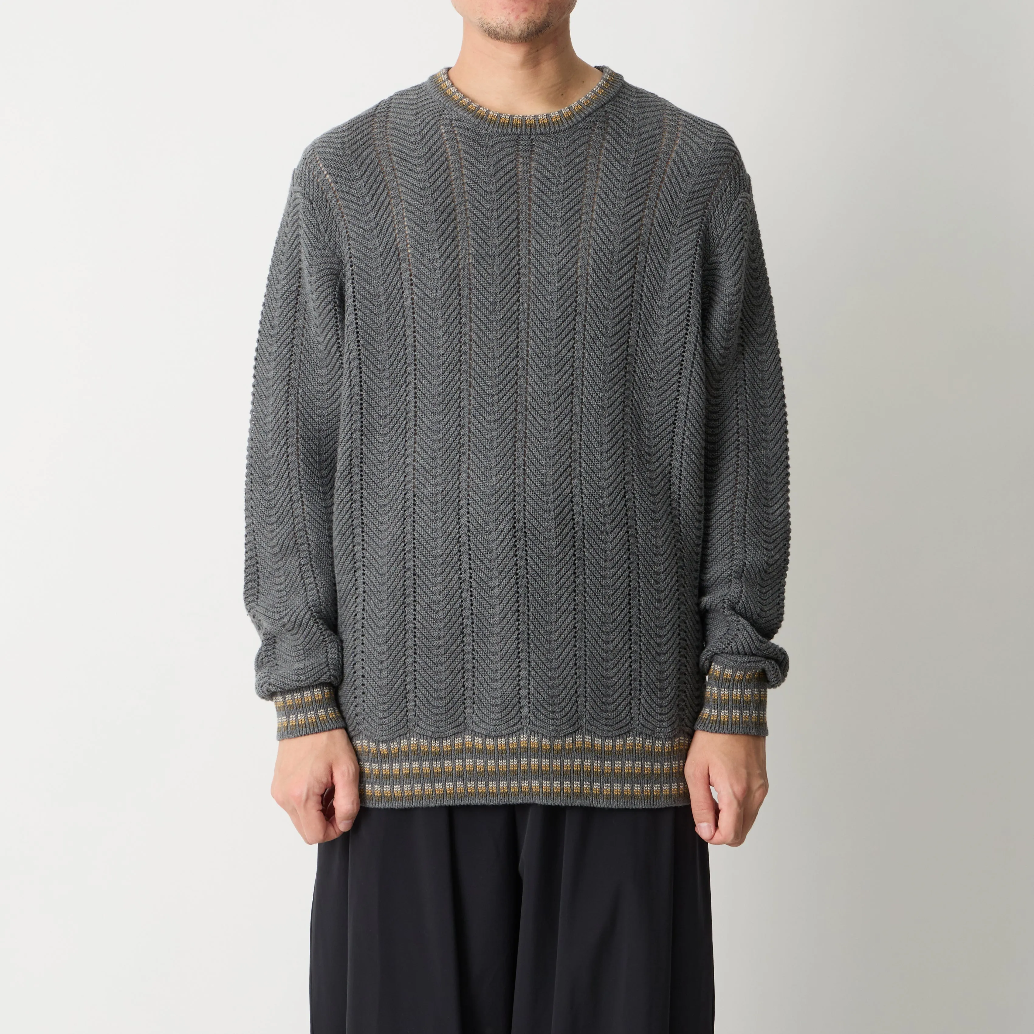 HERRINGBONE KNIT PULLOVER sold by White Mountaineering product image thumbnail 2