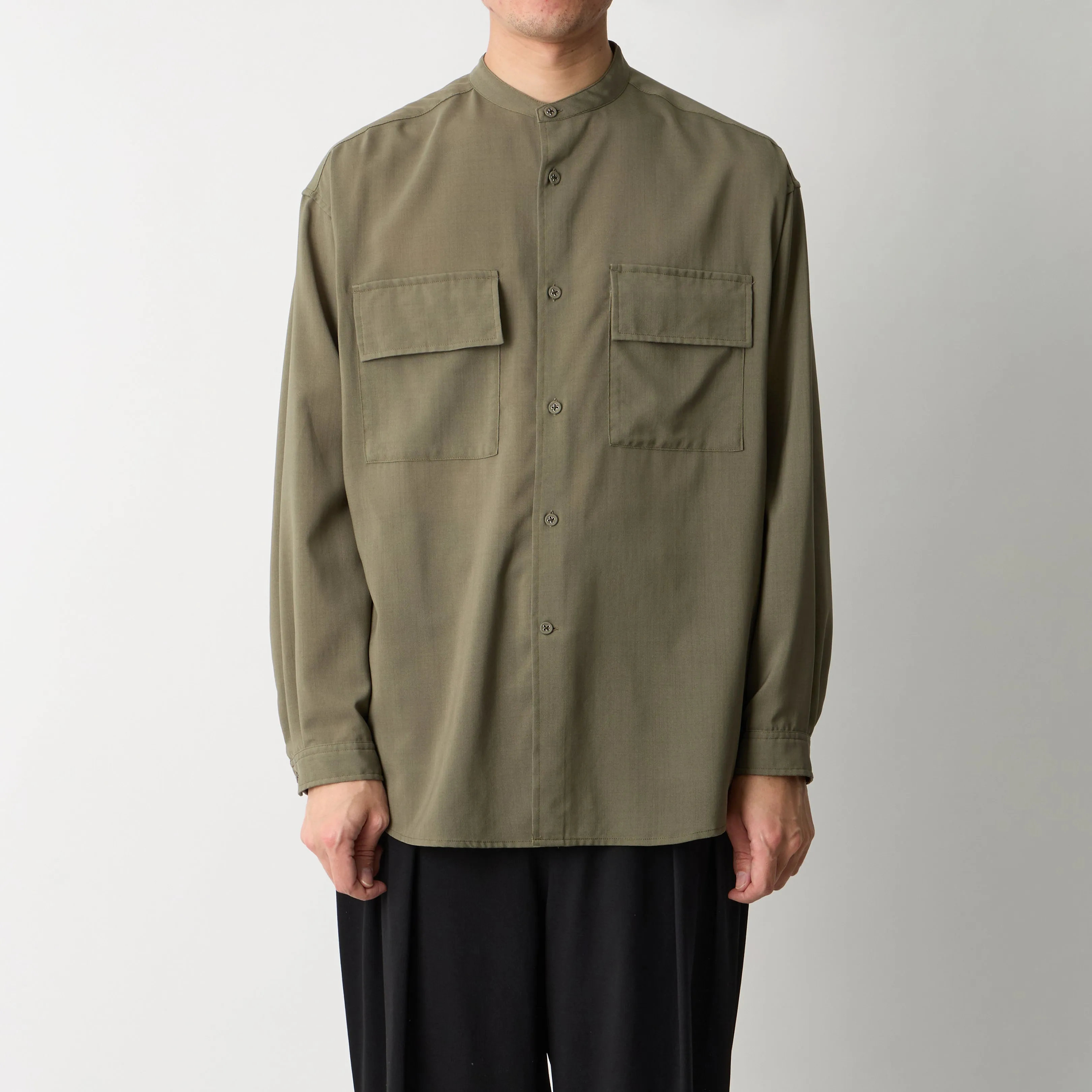 WIDE GUSSET SLEEVE BAND COLLAR SHIRT sold by White Mountaineering product image thumbnail 2