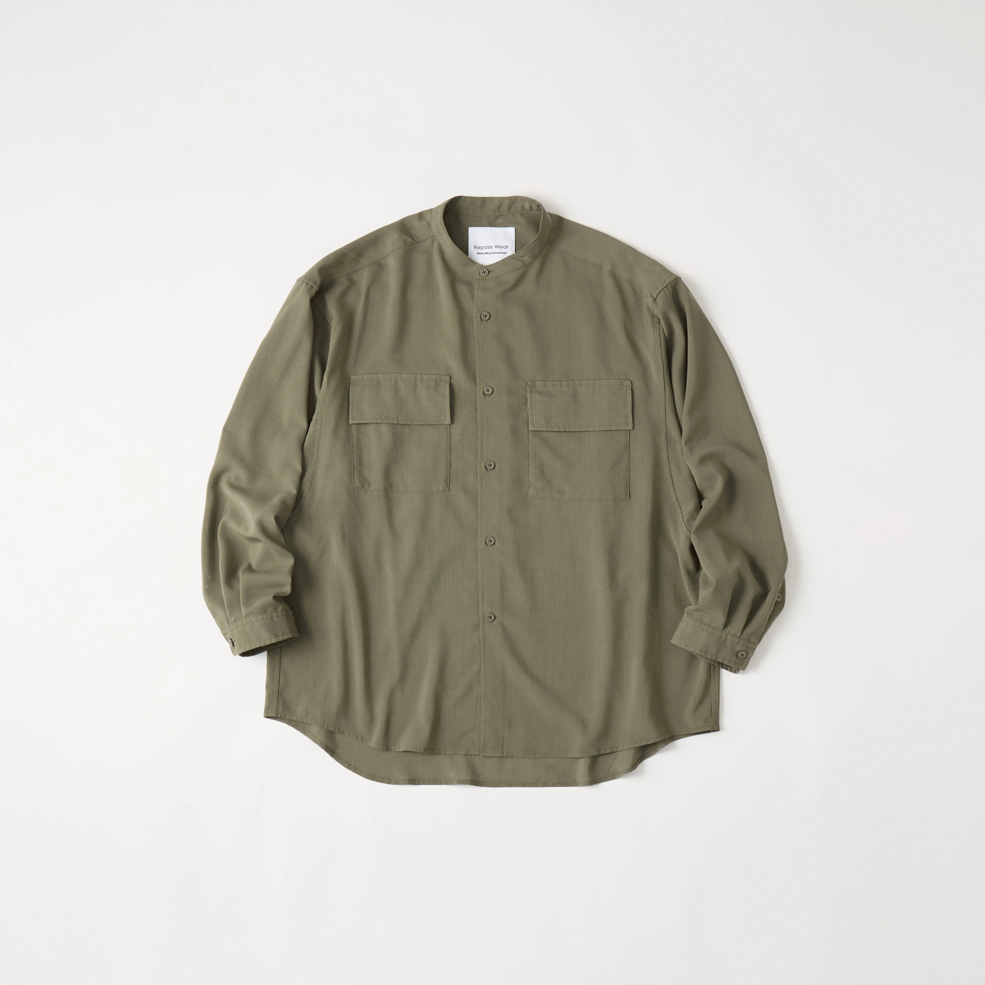 WIDE GUSSET SLEEVE BAND COLLAR SHIRT sold by White Mountaineering
