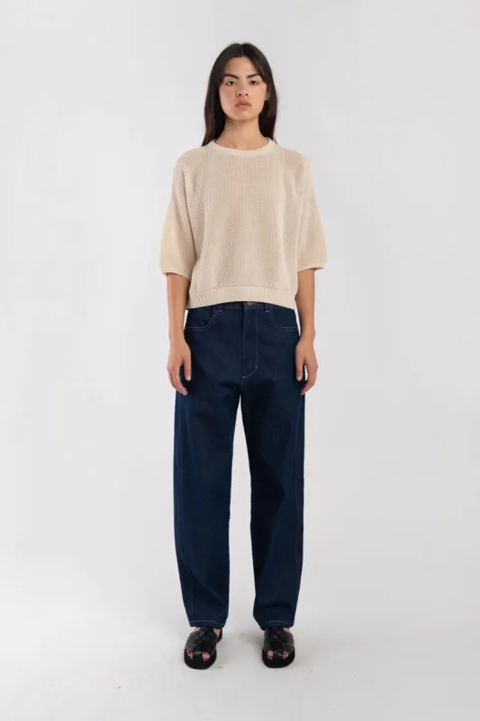 CREAM MESH TEE sold by Wildflower