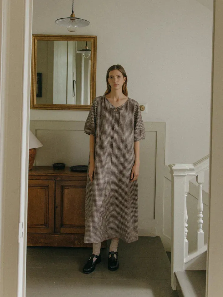 BLAIR DRESS - CHOCOLATE PLAID sold by Wildflower