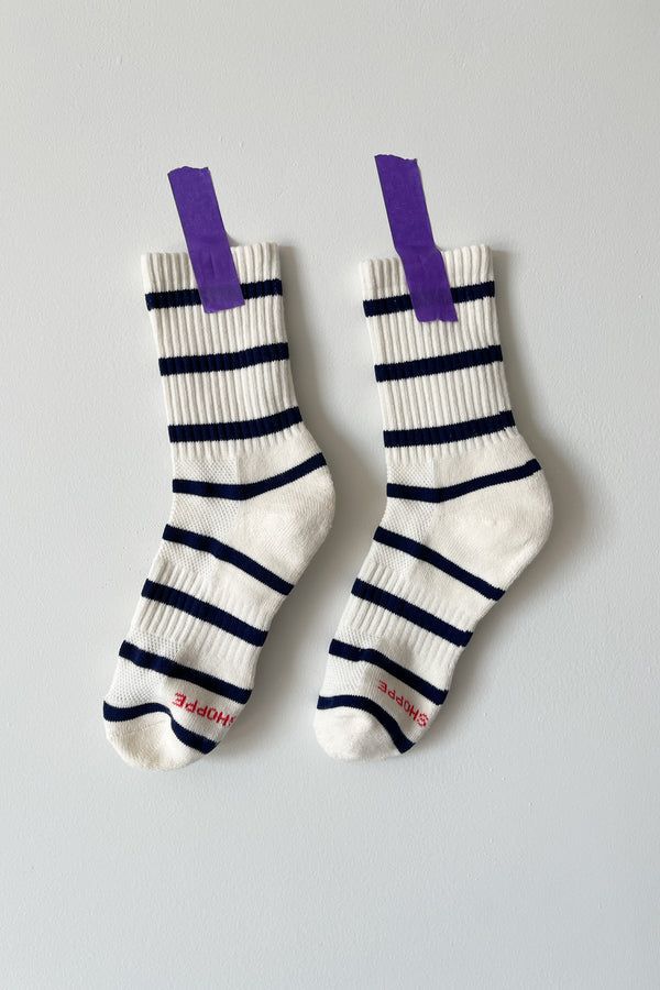 STRIPED BOYFRIEND SOCKS - SAILOR STRIPE sold by Wildflower product image thumbnail 3