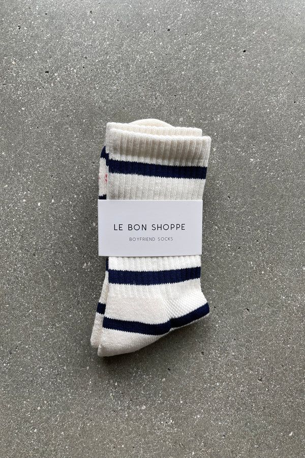 STRIPED BOYFRIEND SOCKS - SAILOR STRIPE sold by Wildflower