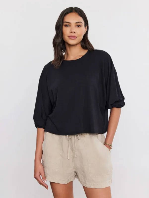 FAITH RUCHED SLEEVE TEE sold by Wildflower