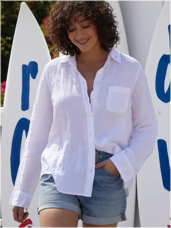 NATALIA LINEN BUTTON UP SHIRT sold by Wildflower