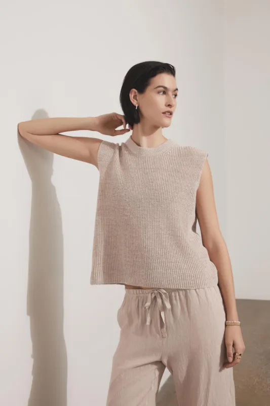 GARDENA LINEN SWEATER VEST sold by Wildflower