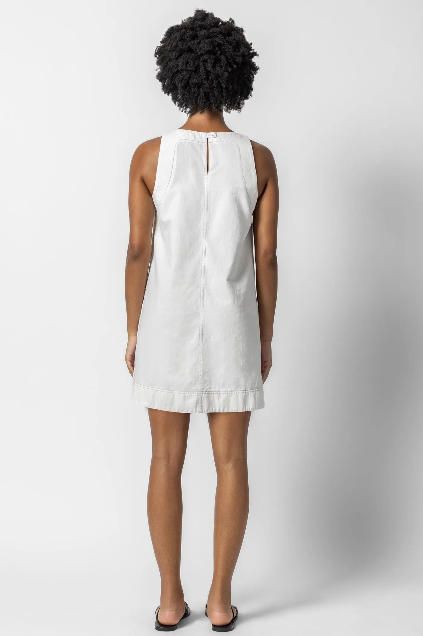 SIDE BUTTON CANVAS DRESS sold by Wildflower product image thumbnail 4