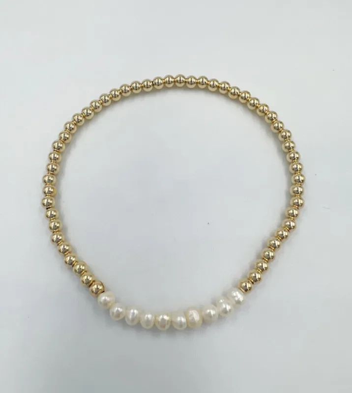 14K GOLD BRACELET WITH FRESHWATER PEARLS sold by Wildflower