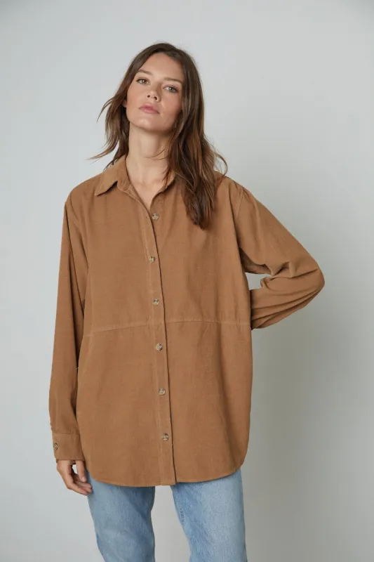 JESLYN CORDUROY BUTTON-UP SHIRT sold by Wildflower