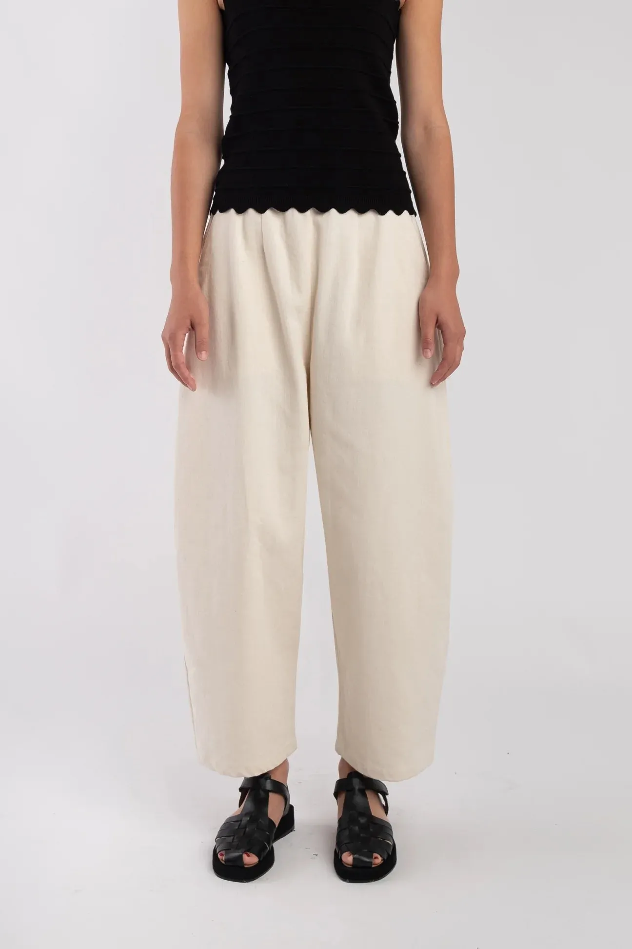 CREAM BARREL PANT sold by Wildflower