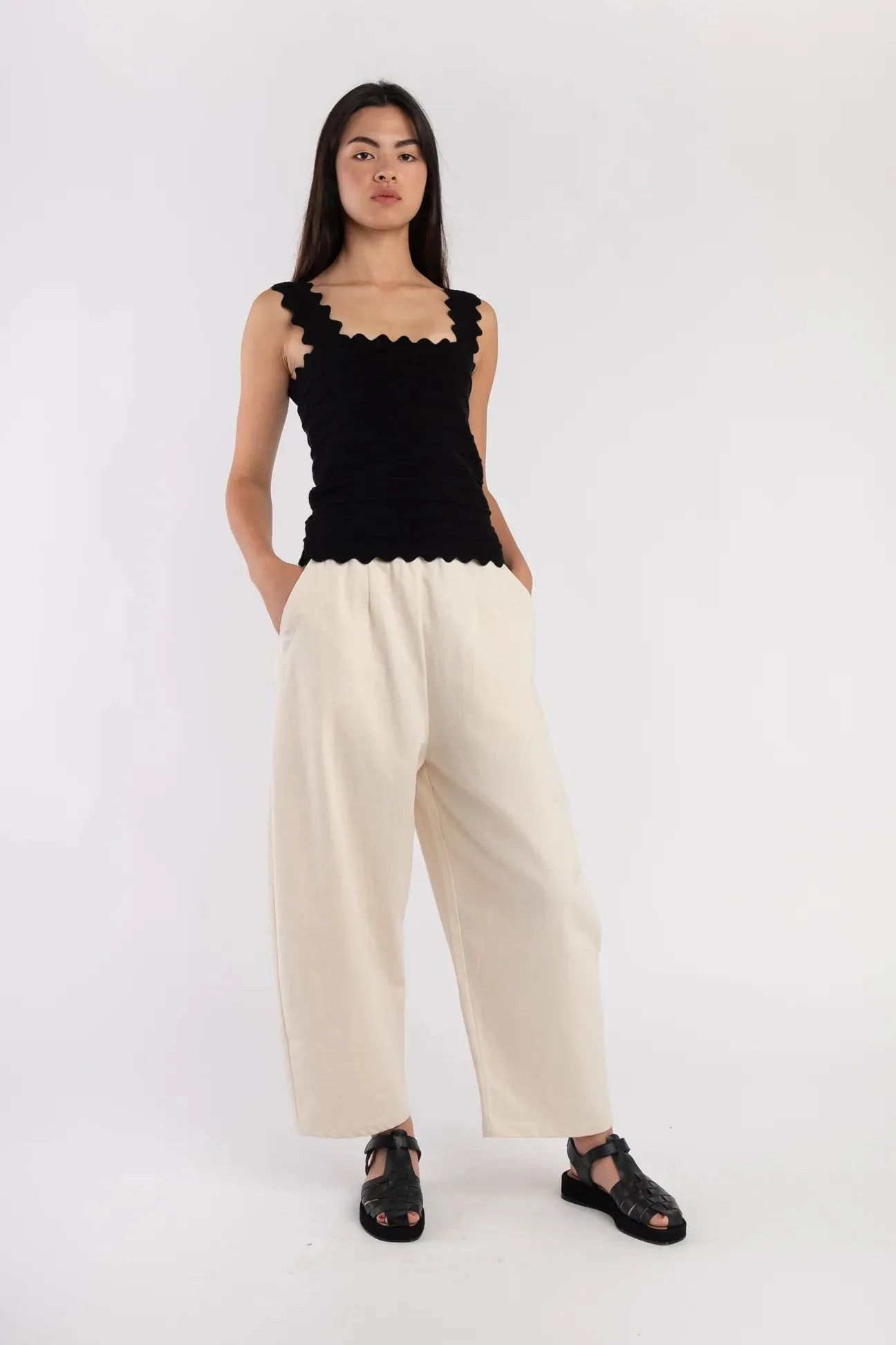 CREAM BARREL PANT sold by Wildflower product image thumbnail 5
