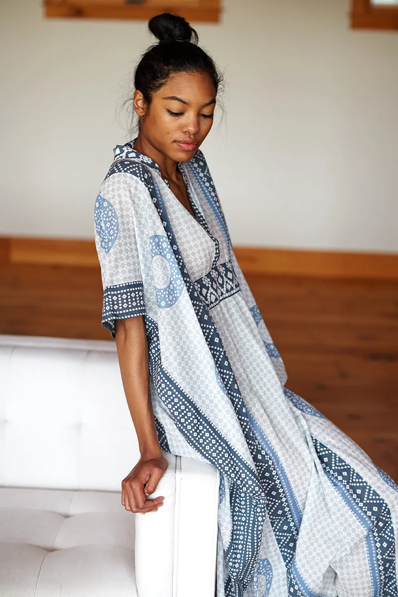 EMERSON CAFTAN - CERULEAN ORGANIC sold by Wildflower