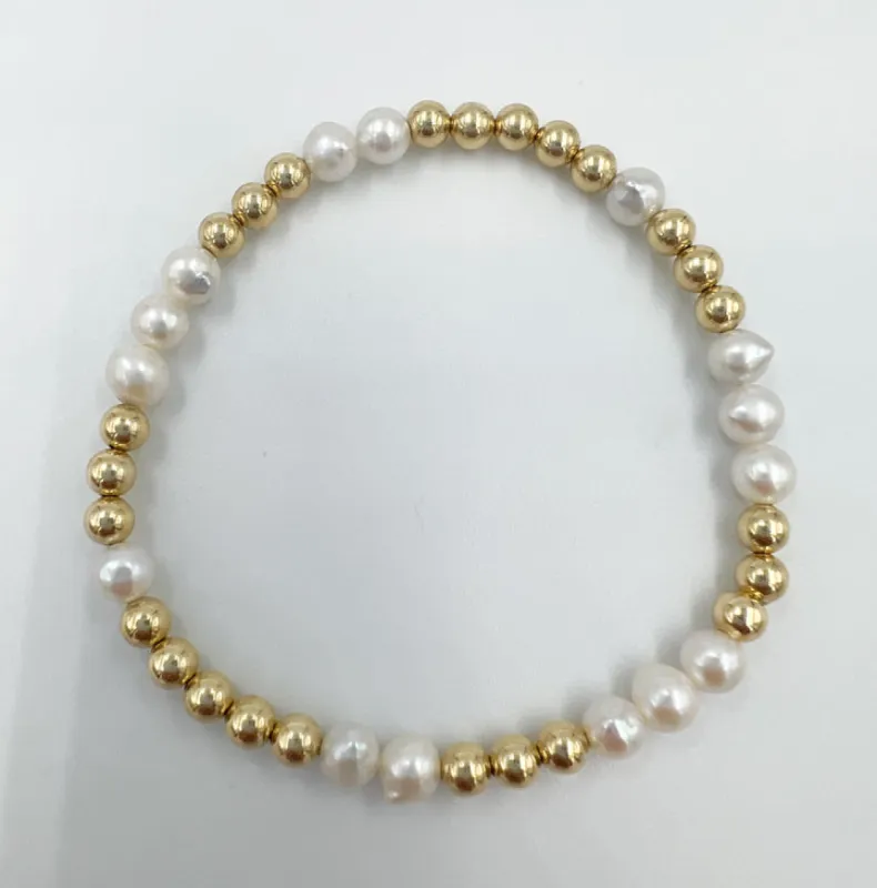 14k Gold Filled Freshwater Pearl Bracelet sold by Wildflower