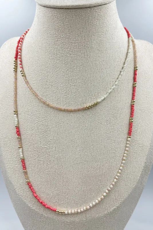 LONG SEED BEAD NECKLACE - ICE CREAM sold by Wildflower