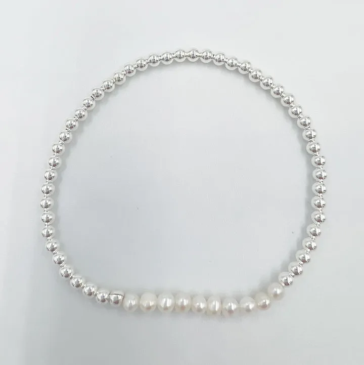 SILVER BRACELET WITH FRESHWATER PEARLS sold by Wildflower