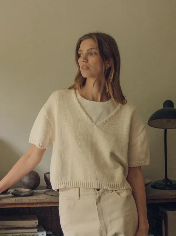 LILY KNIT TOP - IVORY sold by Wildflower