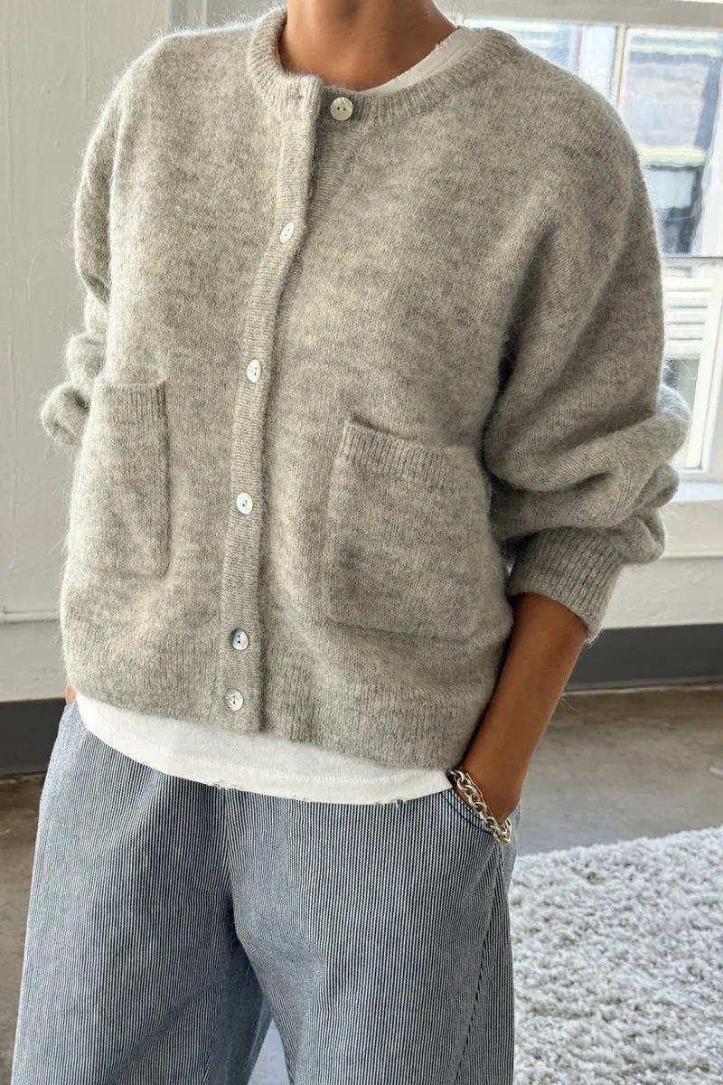 AMELIE ALPACA CARDIGAN - LIGHT GREY sold by Wildflower