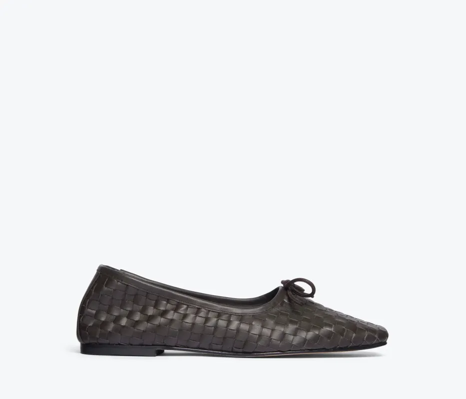 JADA SQUARE TOE BALLET FLAT -  ESPRESSO sold by Wildflower