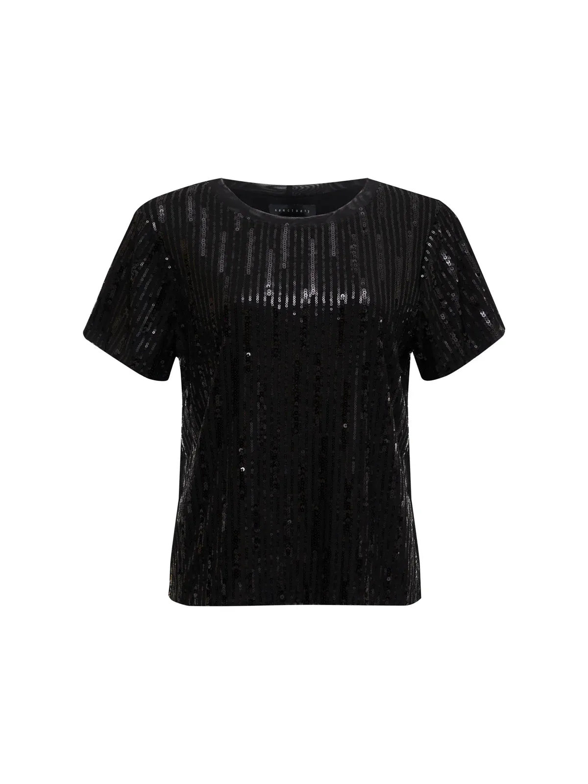 SEQUIN PERFECT TEE - BLACK sold by Wildflower product image thumbnail 4