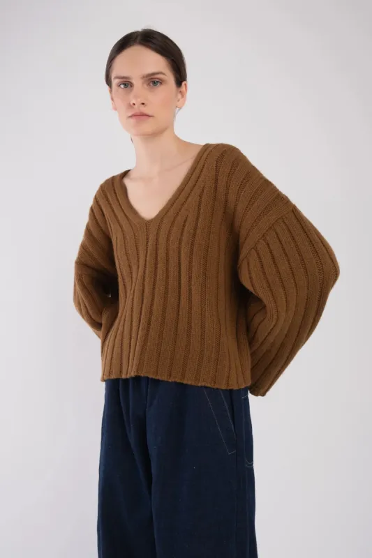 GOLDEN CROPPED RIB PULLOVER sold by Wildflower