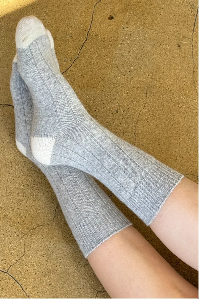 CLASSIC CASHMERE SOCKS - GREY MELANGE sold by Wildflower product image thumbnail 3