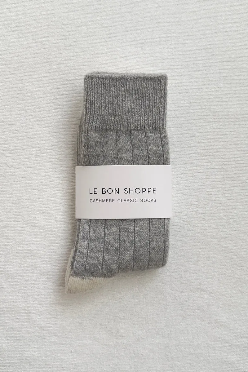 CLASSIC CASHMERE SOCKS - GREY MELANGE sold by Wildflower product image thumbnail 5
