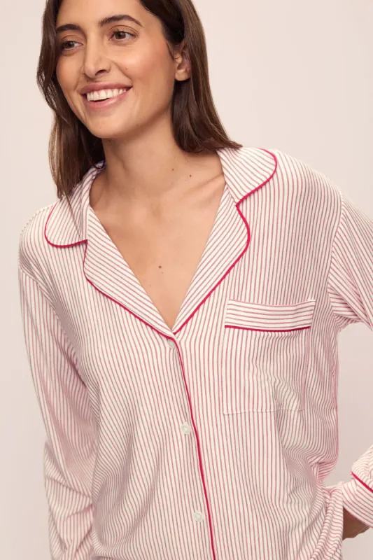 GISELE PRINTED TENCEL MODAL LONG PJ SET - DUO STRIPE sold by Wildflower