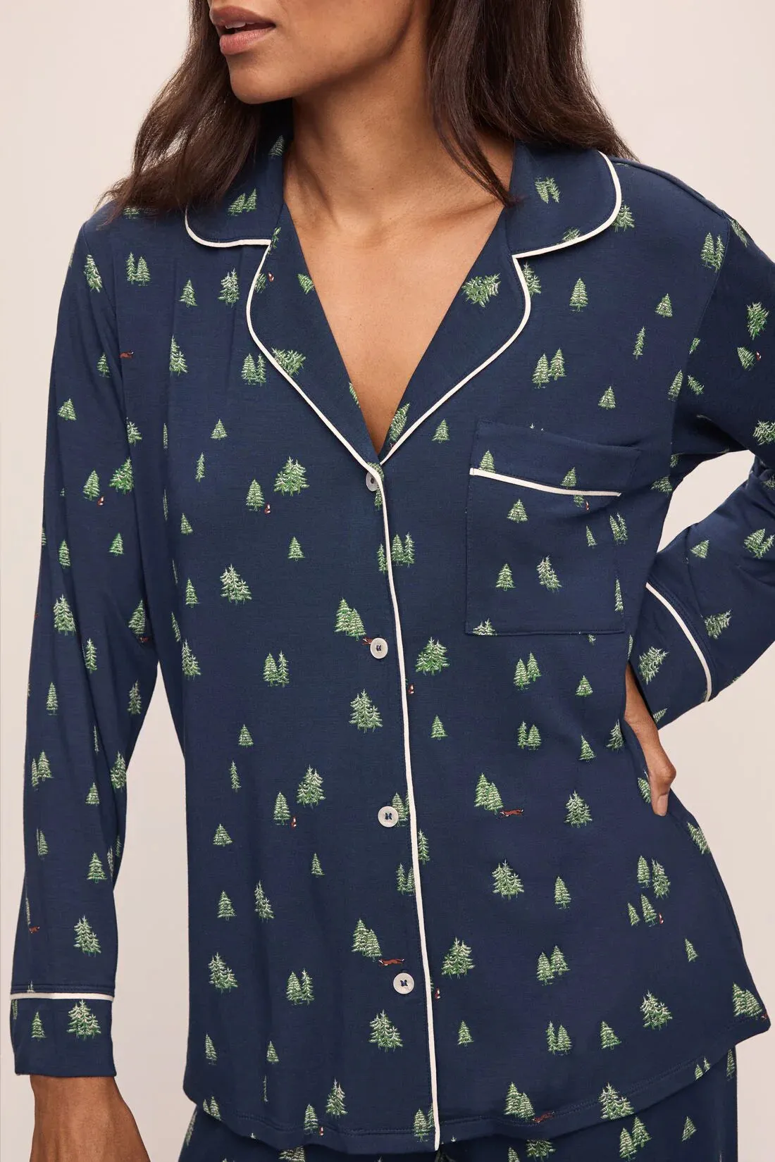 GISELE PRINTED TENCEL MODAL LONG PJ SET - WOODLAND PINE sold by Wildflower