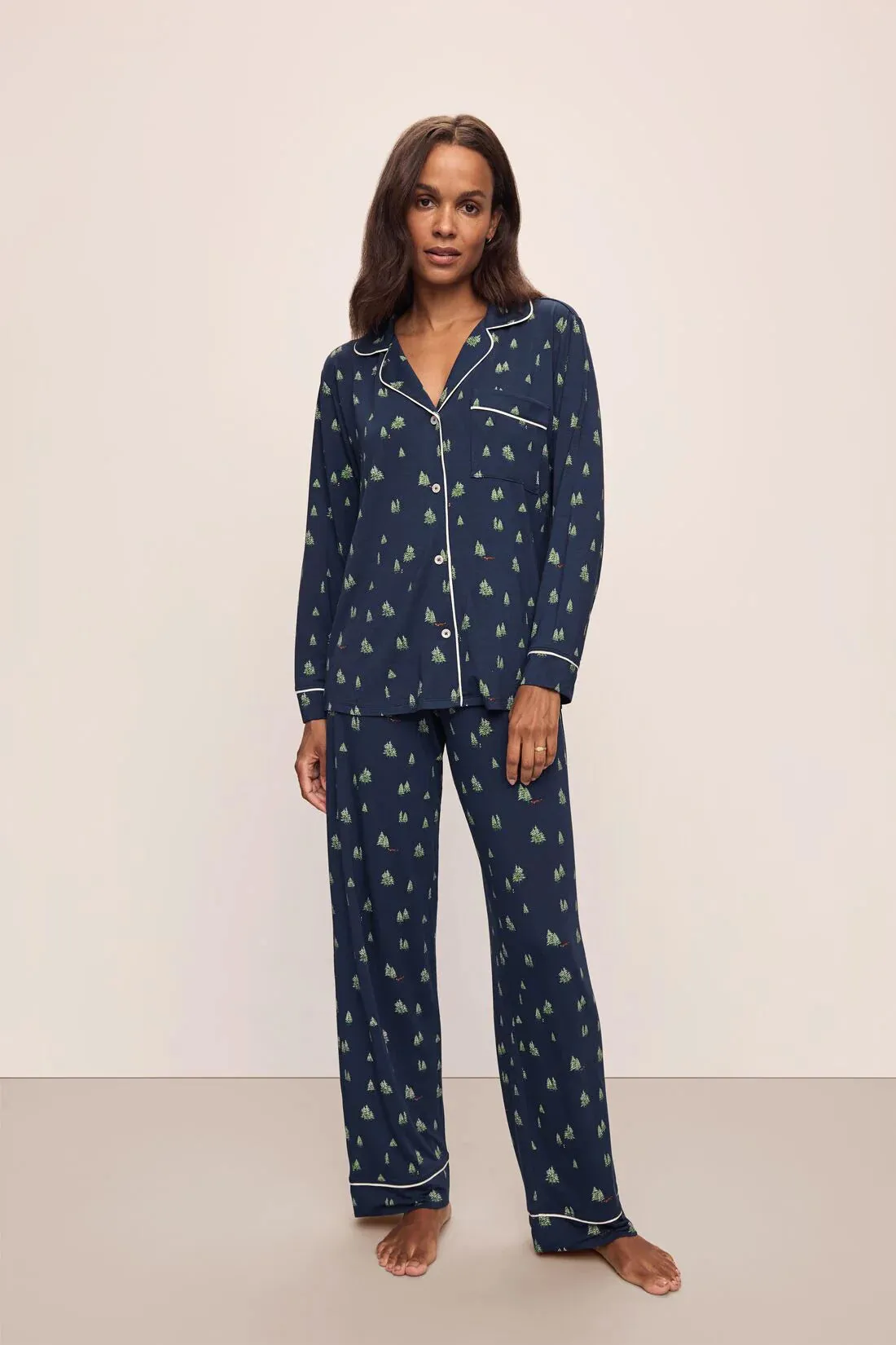 GISELE PRINTED TENCEL MODAL LONG PJ SET - WOODLAND PINE sold by Wildflower product image thumbnail 2