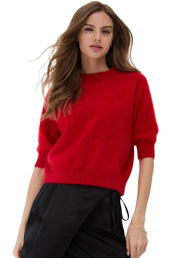 BRUSHED ELBOW SLEEVE BOXY CREW sold by Wildflower