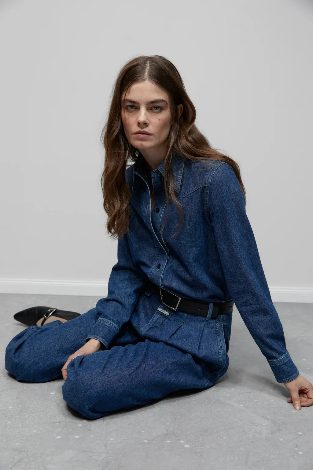 DENIM WESTERN SHIRT - MID BLUE sold by Wildflower product image thumbnail 5