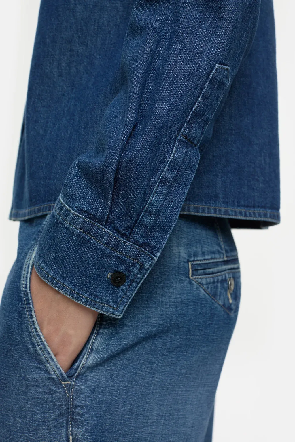 DENIM WESTERN SHIRT - MID BLUE sold by Wildflower product image thumbnail 3