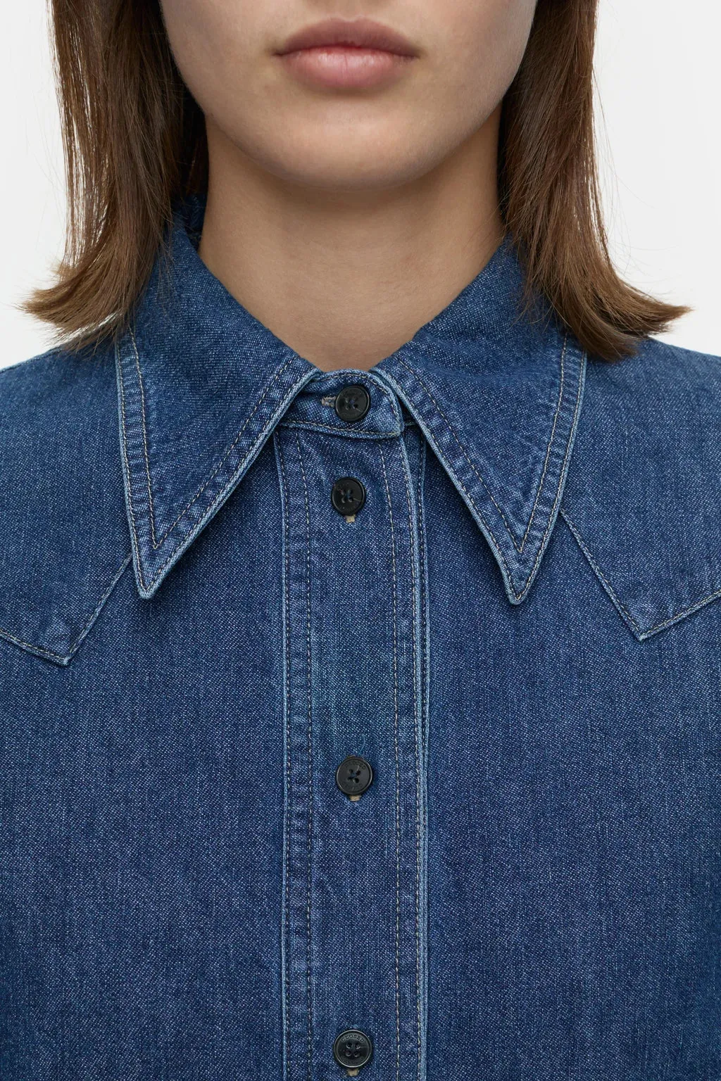 DENIM WESTERN SHIRT - MID BLUE sold by Wildflower product image thumbnail 4