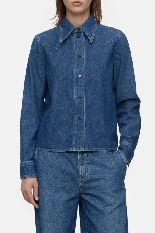 DENIM WESTERN SHIRT - MID BLUE sold by Wildflower