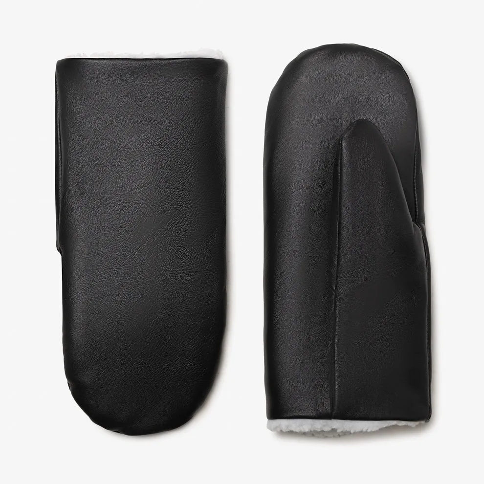 CLASSIC LEATHER MITTENS - BLACK sold by Wildflower