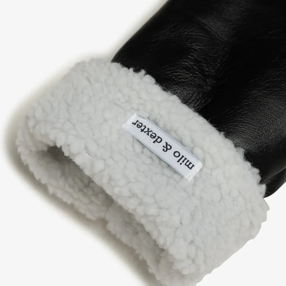 CLASSIC LEATHER MITTENS - BLACK sold by Wildflower product image thumbnail 2