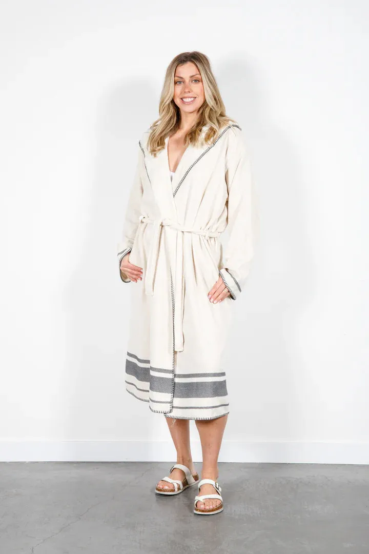 HAWTHORNE TERRY HOODED ROBE sold by Wildflower