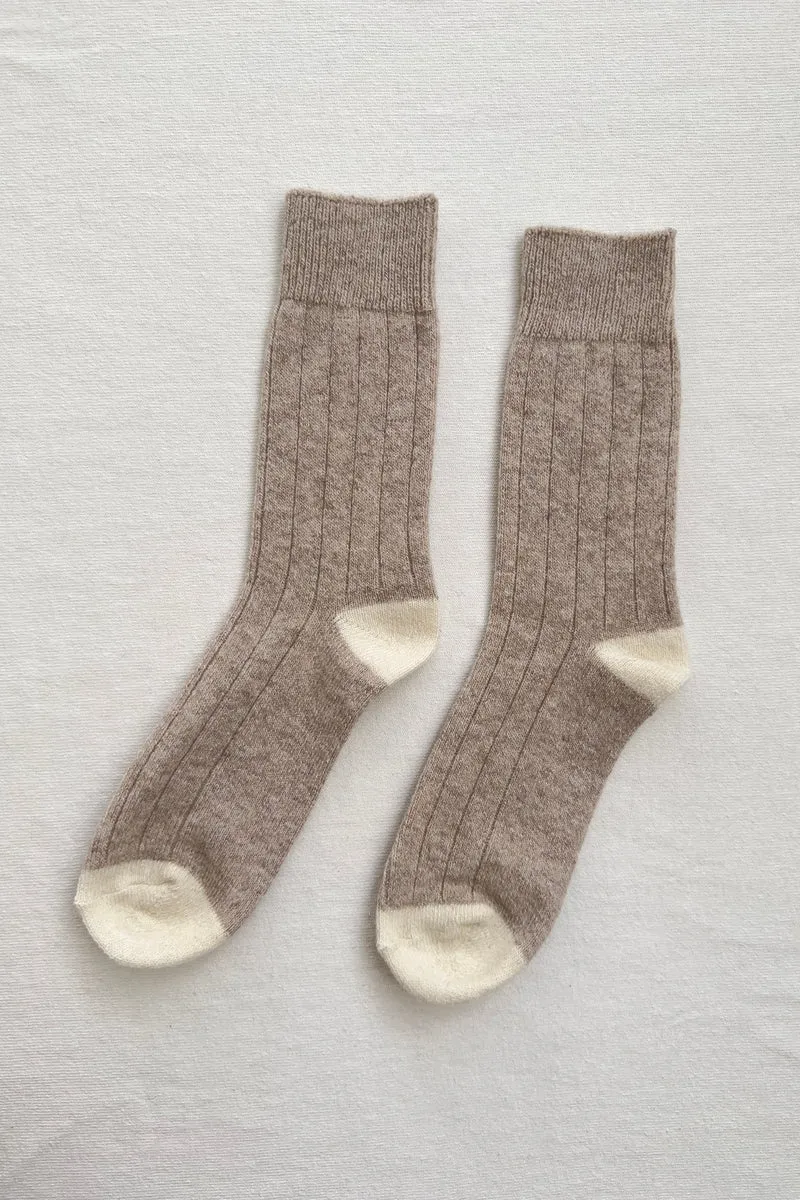 CLASSIC CASHMERE SOCKS - FAWN sold by Wildflower
