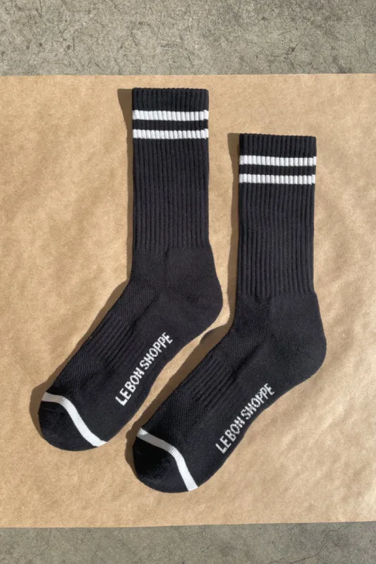 EXTENDED BOYFRIEND SOCKS - NOIR sold by Wildflower