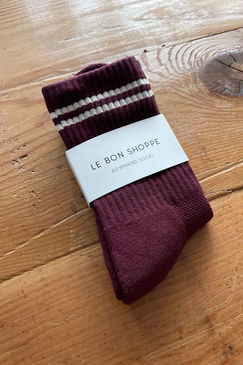 BOYFRIEND SOCKS - MAROON sold by Wildflower product image thumbnail 2