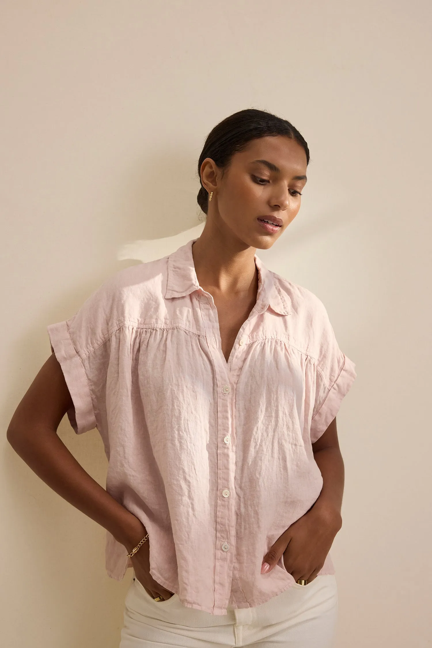 ARIA WOVEN LINEN TOP sold by Wildflower product image thumbnail 3