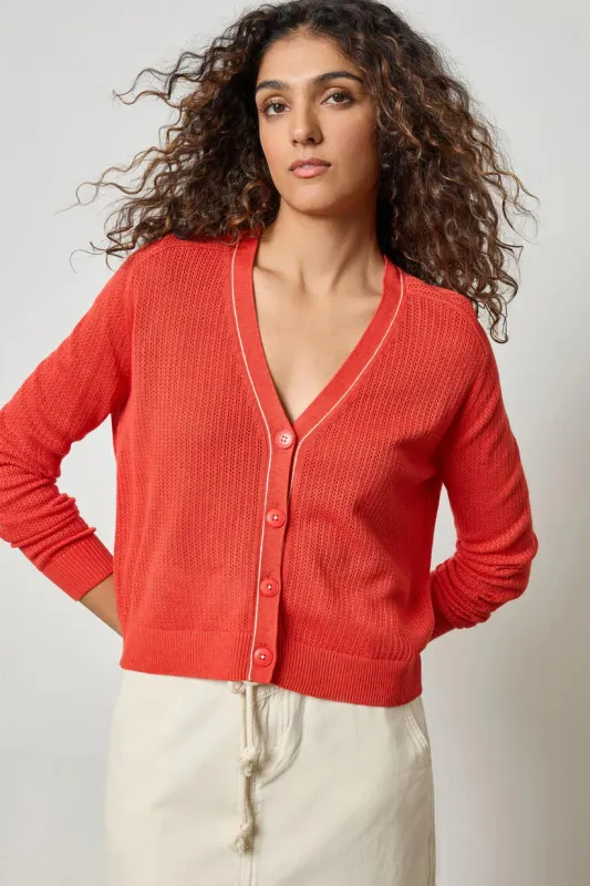 SADDLE SLEEVE V-NECK CARDIGAN sold by Wildflower